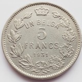 Cumpara ieftin 3057 Belgia 5 Francs 1931 Albert I (French text) km 97, Europa