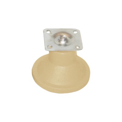Picior mobila cu placa, reglabil, conic, crem, 65 mm, 4 buc / set foto