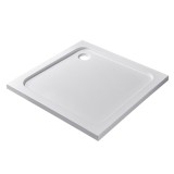 Cadita dus acrilica Leziter Modena Slim patrata 100x100 cm, joasa, alba