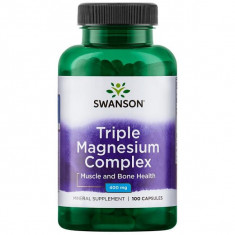 Complex Triplu Magneziu (400 mg), Swanson Triple Magnesium Complex - 100 capsule (100 doze) foto