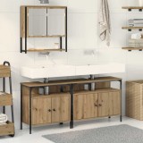 Cumpara ieftin Set de mobilier pentru baie 3 buc. Maro Lemn prelucrat