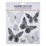 Autocolante Decorative de Perete, Fluturi, Plastic, Multicolor, 25x25cm, Set 6 Bucăți, Oem