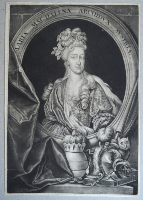 Christoph Weigel &amp;quot;Archduchess Maria Magdalena of Austria&amp;quot; gravura cca 1715-1725 foto