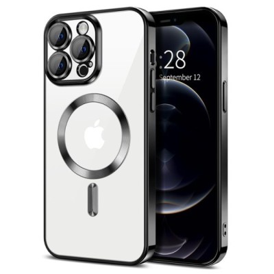 Husa pentru iPhone 12 Pro Max - Techsuit Luxury Crystal MagSafe - Black foto