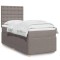 Gossi pat box spring cu saltea, gri taupe, 90x190 cm, textil