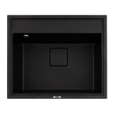 Chiuveta de bucatarie Elefant Premium SHERLIT, Negru metalic 600x500 mm Innovative ReliableTools