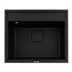 Chiuveta bucatarie din granit compozit Elefant Premium SHERLIT, negru metalic 600x500 mm