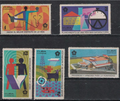 CUBA 1970 Expozitia mondiala OSAKA -Japonia Serie 5 timbre MNH** foto