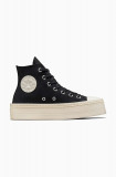 Converse teniși Chuck Taylor All Star Modern Lift femei, culoarea negru, A06141C