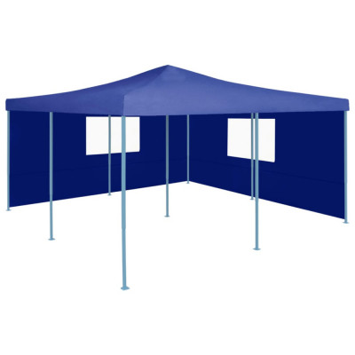 Pavilion pliabil cu 2 pereti laterali, albastru, 5 x 5 m GartenMobel Dekor foto