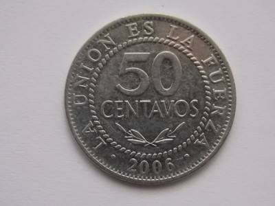 50 CENTAVOS 2006 BOLIVIA foto