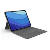 Husa cu tastatura Logitech Combo Touch pentru iPad Pro 12,9 inchi, AZERTY franceza, Gri - SECOND