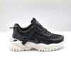 Sneakers Dama Negri Low-Top cu Insertii Stralucitoare, Brant Confortabil, Talpa 5cm. Marimi: 36, 37, 38, 39, 40, 41