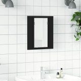 Dulap Baie cu Oglindă &amp; LED vidaXL Negru 40x12x45cm Acrilic - Corp Baie, Mobilier Baie