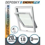 Fereastra mansarda DEPOSKY ENERGY PVC 3 sticle, maner jos