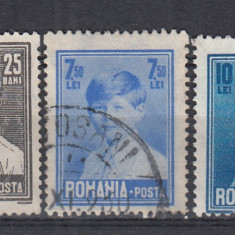 ROMANIA1928 LP 79 REGELE MIHAI I FORMAT MARE CU FILIGAN UZUALE SERIE STAMPILATA