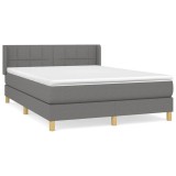 Cumpara ieftin Pat box spring cu saltea, gri inchis, 140x200 cm, textil