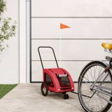 vidaXL Remorcă de bicicletă animale companie, roșu, textil oxford/fier