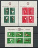 San Marino 1960 Mi 667/80 bl 5/7 - JO Roma, sport, Nestampilat