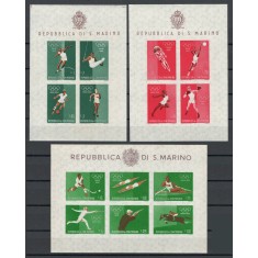San Marino 1960 Mi 667/80 bl 5/7 - JO Roma, sport