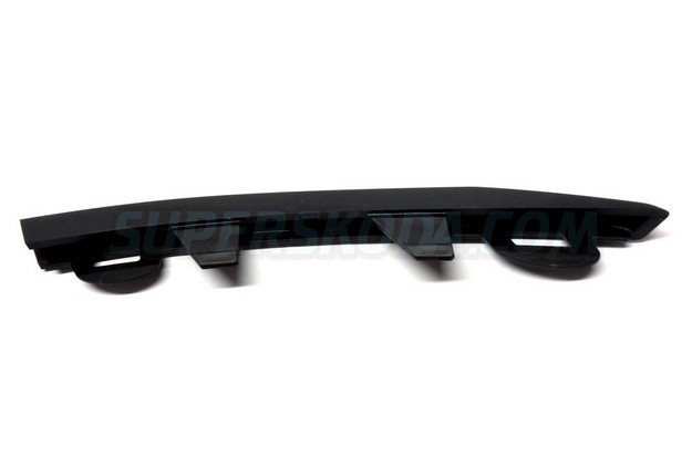 Ornament grila bara protectie, spoiler Skoda Superb (3t), 06.2013-07.2015, montare fata, stanga, negru, RapidAuto