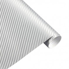 Folie Carbon 3D Argintie Cu Tehnologie De Eliminare A Bulelor De Aer 1M X 1.5M 020322-7