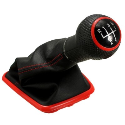 Nuca schimbator viteze + manson compatibil Volkswagen Bora MK4 1998-2004 SSV-04 12MM 5 Trepte Diesel Rosu foto