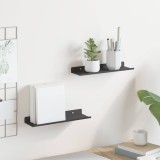 vidaXL Raft de perete cu raft Pe perete 2 pcs Negru 80 x 9 x 2.5 cm 8003936