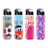 Recipient scolar Noki T-0101, 550ml, pentru lichide, diverse culori pale, push cu siguranta si capac protectie