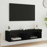 vidaXL Dulapuri TV 2 pcs Stejar Negru 60 x 30 x 30 cm Lemn compozit 882965