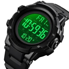 Ceas Digital Barbati SKMEI 1568 Negru , Afisaj Digital, Functii Multiple, Design Sportiv, Cronometru, Alarma, Rezistent la Apa 5ATM