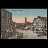 Carte poștală veche Oradea &ndash; Piata B&eacute;mer (cu Primaria in Spate) &ndash; 1915
