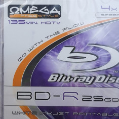 Set 5 discuri printabile Blu-ray 25GB,4x carcasa groasa - Omega