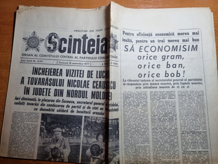 scanteia 18 septembrie 1977-vizita lui ceausescu la suceava,statiunea borsec