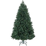 HOMCOM Pom de Crăciun Artificial, Brad Realist Pliabil cu Design cu Balamale și Bază Metalică, &Oslash;102x180 cm, Verde | Aosom Romania