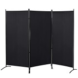HOMCOM Paravan interior cu 3 panouri, separeu pliabil pentru spatii din metal si poliester, 253x50x182cm, bej | Aosom Romania
