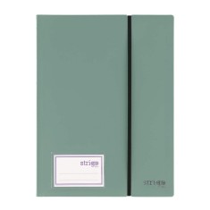 Mapa Strigo, PP, A4, cu elastic, 20 folii protectie, verde deschis