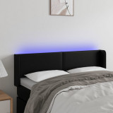 VidaXL Tăblie de pat cu LED, negru, 147x16x78/88 cm, piele ecologică