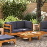 VidaXL Set mobilier grădină perne gri &icirc;nchis, 2 piese, lemn acacia 310637