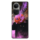 Husa compatibila cu Oppo Reno10 5G Silicon Gel Tpu Model Halloween Cap Dovleac cu Fum