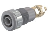 Soclu Banană 4mm Gri Aurit cu Izolație 32A 1kV