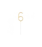 Lumanare Scanteietoare, auriu, 17 cm-Tip Cifra 6