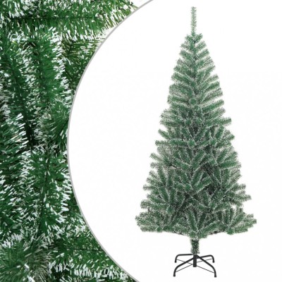 Brad de Crăciun artificial cu zăpadă pufoasă, verde, 210 cm foto