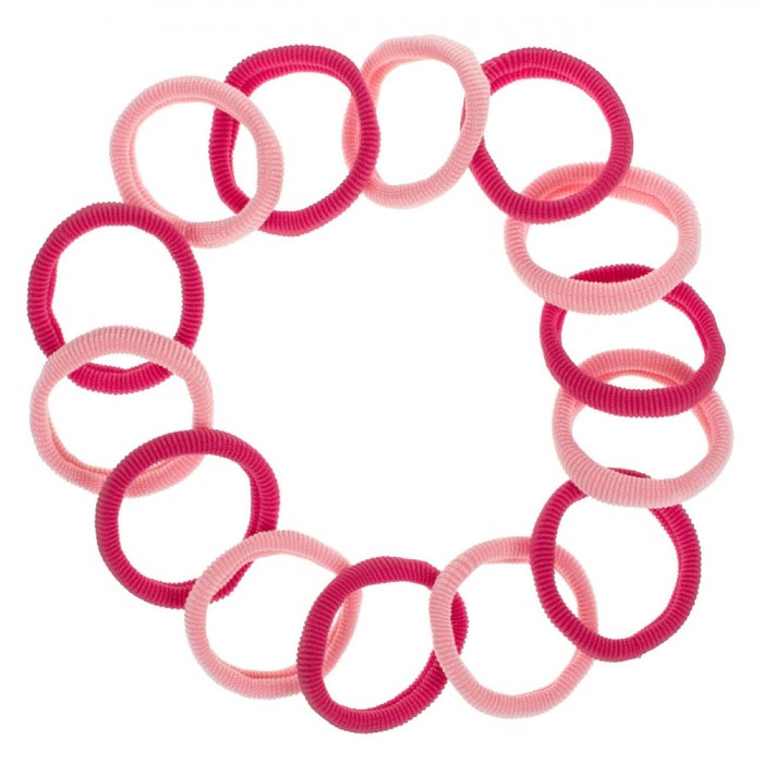 Set Elastice Păr, Frotte, 14 Bucăți, Culoare Fucsia și Roz