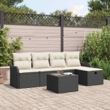 vidaXL Set de canapele pentru grădină cu pernă 6 pcs Negru Rattan poli 3360298