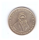 Jeton turistic Franta Notre-Dame de Lourdes Sainte Bernadette, stare foarte buna