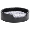 Pat pentru caini, negru/gri, 69x59x19 cm, plus/piele ecologica