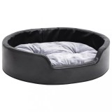 Cumpara ieftin Pat pentru caini, negru/gri, 69x59x19 cm, plus/piele ecologica