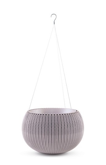 CURVER. Ghiveci mic suspendat imitatie impletitura crosetata violet COZIES S