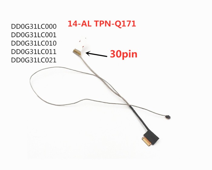 Cablu video LVDS Laptop, HP, Pavilion 14-AL, TPN-Q172, DD0G31LC000, DD0G31LC001, DD0G31LC010, DD0G31LC011, DD0G31LC021, 30 pini